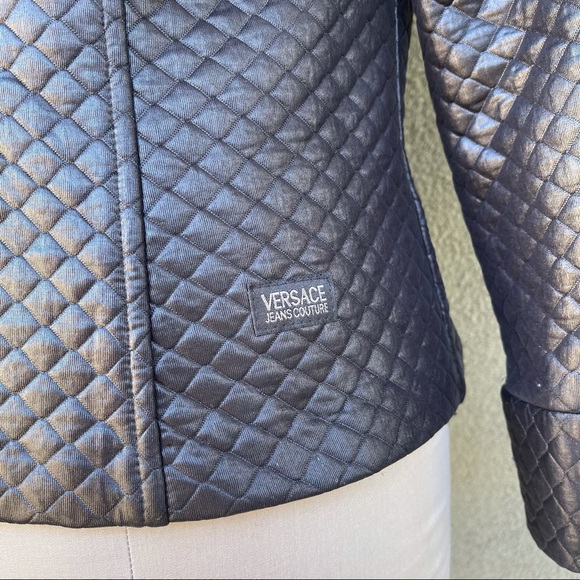 Versace vintage 90s quilted satin jacket